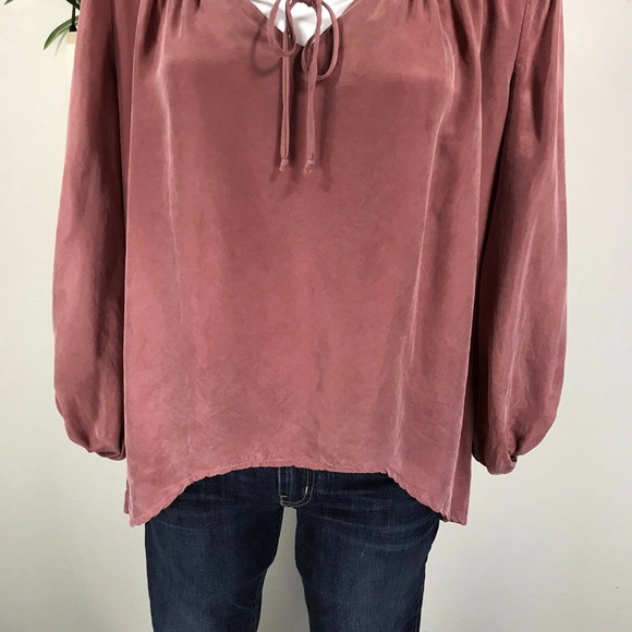 Young Fabulous & Broke Cupro Top Boho Peasant Babydoll Blouse Desert Rose Size S - Picture 3 of 9
